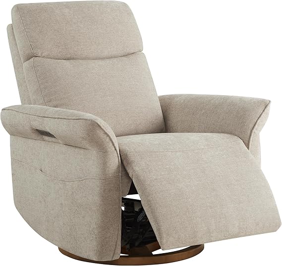 Power Recliner Swivel Glider Nursery Chair with Adjustable Headrest & Lumbar Support