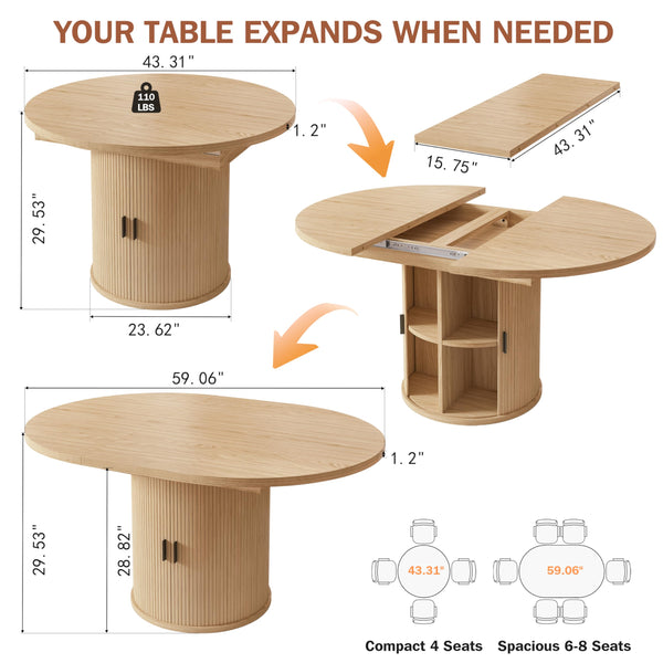 Extendable Dining Table with Storage