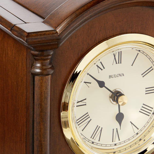Walnut Chiming Pendulum Table Clock with Westminster Melody