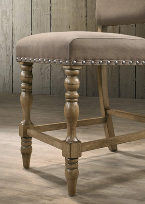 7-Piece Counter Height Dining Set with Nailhead Chairs – Driftwood