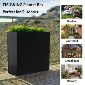 Galvanized Steel Folding Rectangular Planter Box with Drainage Holes