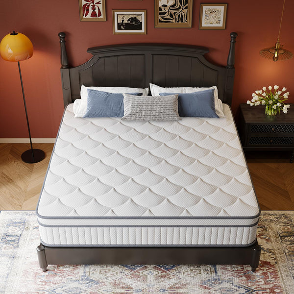 Hybrid Mattress with Cooling Gel Memory Foam & Pocket Springs – Full, Queen, King
