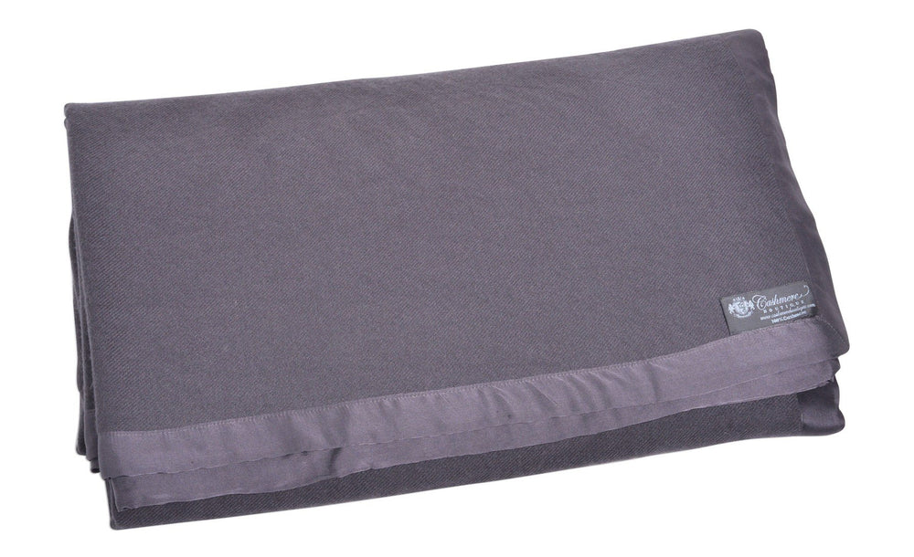 Pure Cashmere Twin Blanket – Faded Pewter