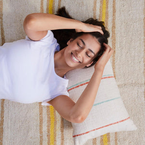 Handwoven Cotton Lumbar Pillow Cover 14x24