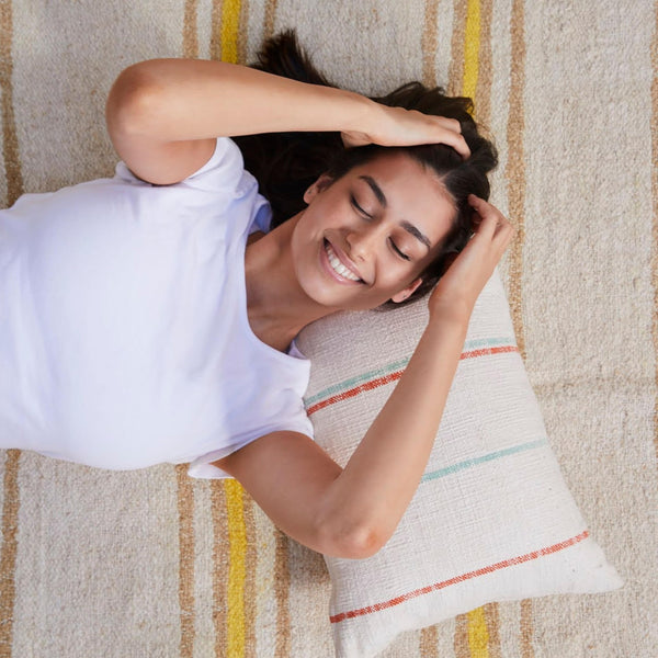 Handwoven Cotton Lumbar Pillow Cover 14x24