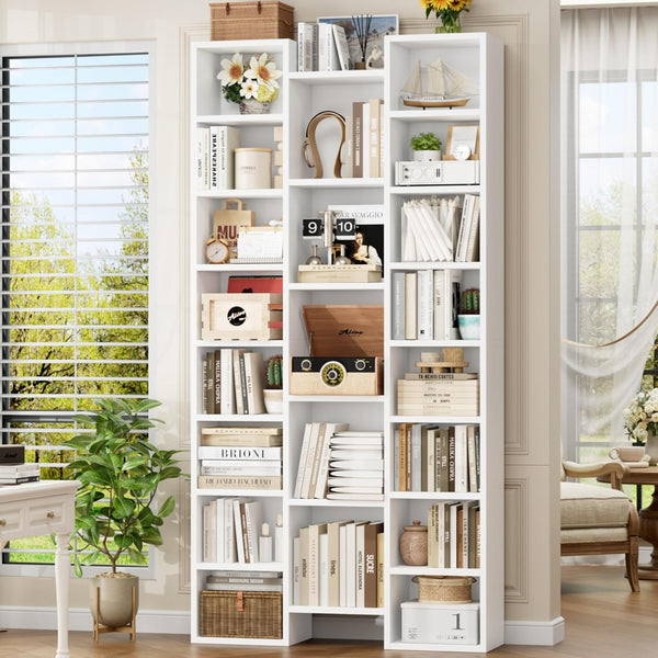 21-Cube Tall Bookshelf with Adjustable Shelves