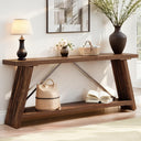 70.9" Industrial Console Sofa Table with 2-Tier Storage