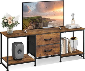 TV Stand with Drawers & Open Storage Shelves for 50" TVs