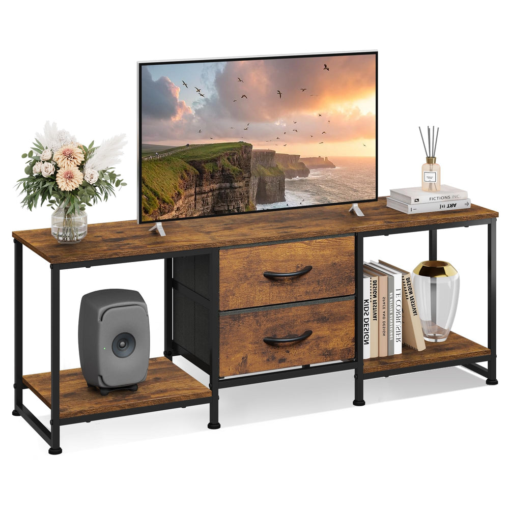 TV Stand with Drawers & Open Storage Shelves for 50" TVs