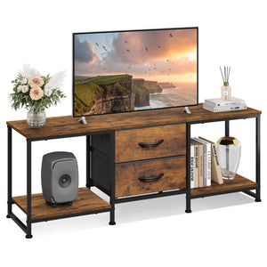 TV Stand with Drawers & Open Storage Shelves for 50" TVs