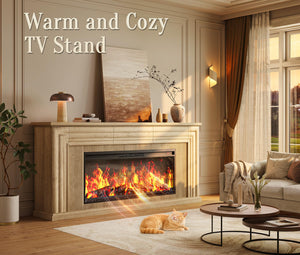 70" Fireplace TV Stand with 42" Electric Fireplace