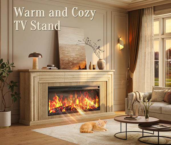 70" Fireplace TV Stand with 42" Electric Fireplace