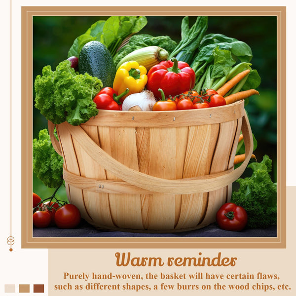 Round Wooden Farmers Market Baskets with Handle