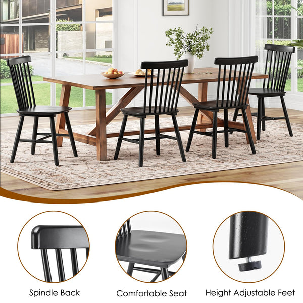 Windsor Spindle Back Dining Chairs (Set of 4)
