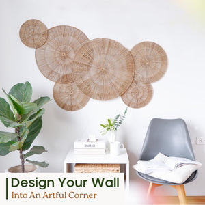Jute Wall Hanging Basket Plates Set – Boho Woven Wall Decor