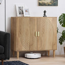 Walnut & Oak Sideboard Cabinet with Adjustable Shelf