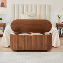 Fluted Oval Storage Bench with Lift Top & Wheels