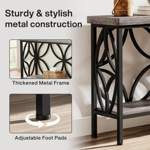 Industrial Console Table 70.9 Inch with Storage Shelves