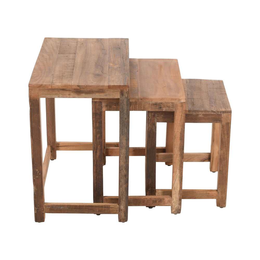 Reclaimed Solid Wood Nesting Tables Set of 3