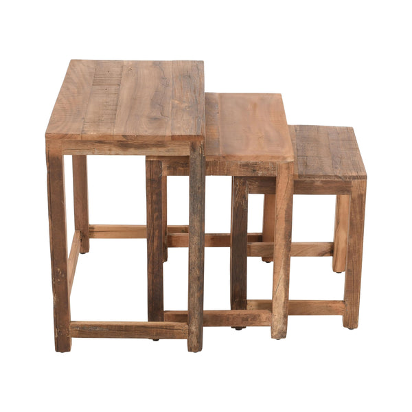 Reclaimed Solid Wood Nesting Tables Set of 3