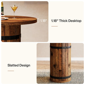 Round Bar Table – 39.4" Bar Height Bistro Pub Table