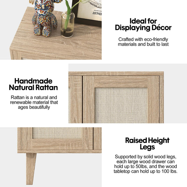 Rattan Door Buffet Cabinet Sideboard