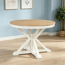 Round Extendable Dining Table with Butterfly Leaf