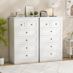 6-Drawer Tall Dresser with Metal Rails & Anti-Tip Kit