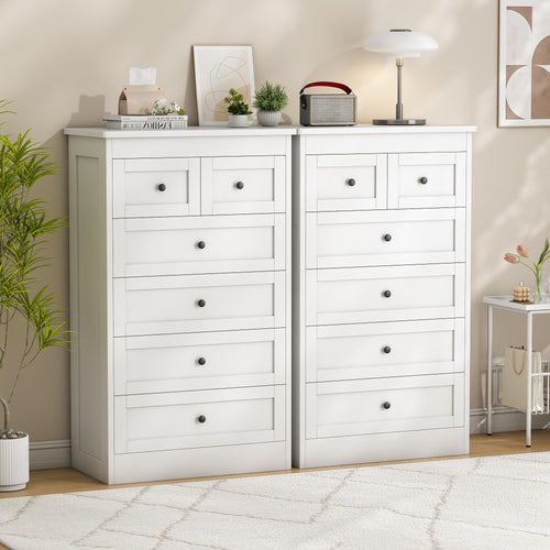 6-Drawer Tall Dresser with Metal Rails & Anti-Tip Kit
