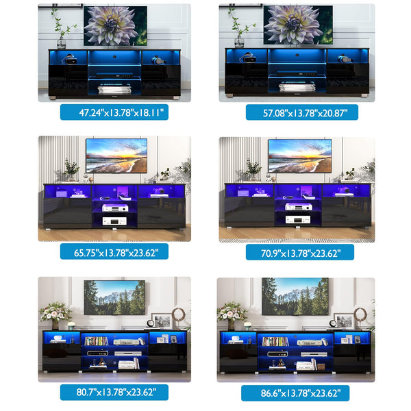 LED TV Stand with Storage Drawers & Shelves