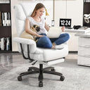 Big & Tall Reclining Office Chair with Footrest, Wide Seat, High Back, Criss Cross Wheels