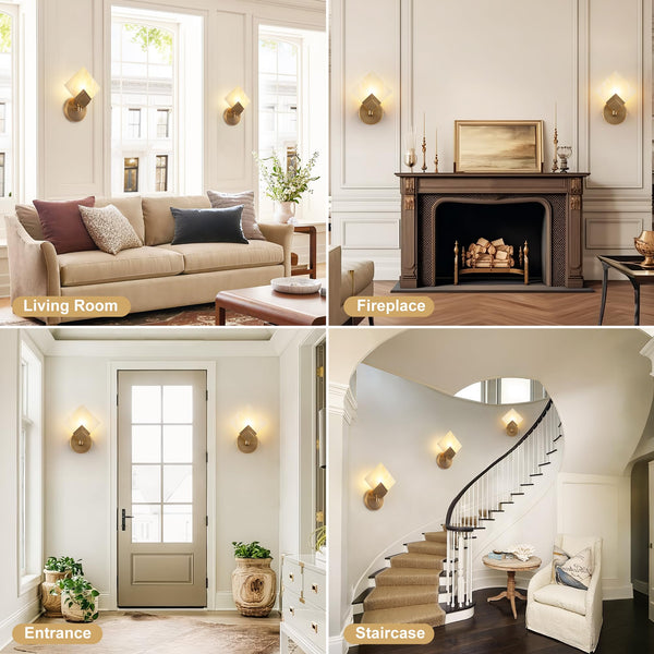 Natural Marble Wall Sconces – Hardwired Modern Wall Light