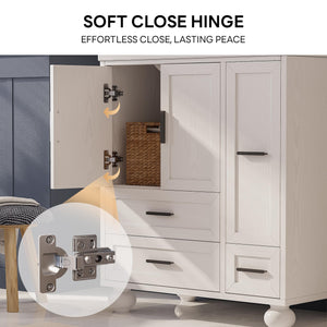 29.5" Bathroom Vanity with Sink, Hair Tool Drawer, 4 Drawers & 2 Doors – White