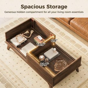 Coffee Table with Storage and Sliding Doors