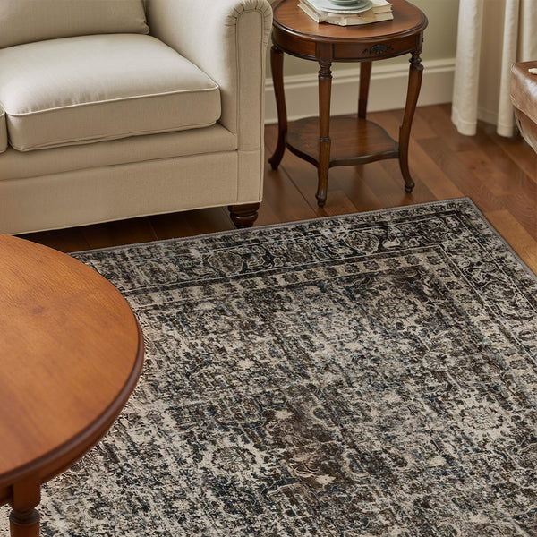 Washable Area Rug – Faux Wool Vintage Print, Non-Slip, Multi-Size