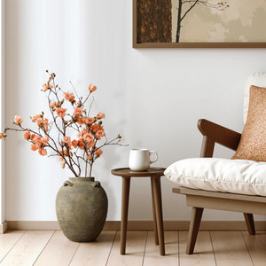 Rustic Terracotta Ceramic Vase – Round Brown Clay Floor Vase