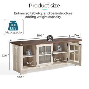 Farmhouse Living Room Table Set 4-Piece with TV Stand, Coffee Table & End Tables