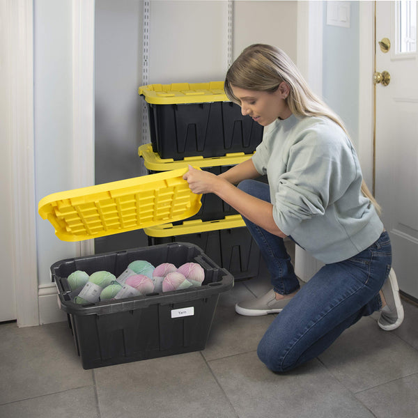 Heavy Duty Stackable Storage Bins with Lids – 5 & 12 Gallon