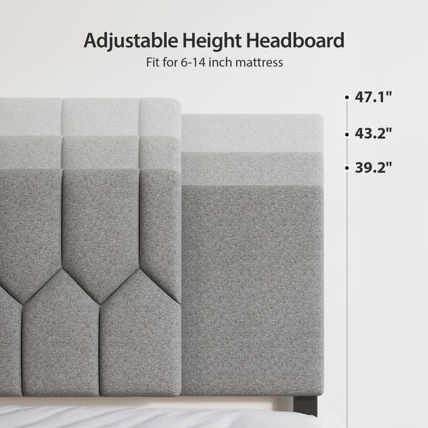 Upholstered Tufted Adjustable Headboard – Full/Queen/King