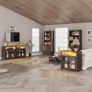 4-Piece Entertainment Center with Bookshelves, 157"W
