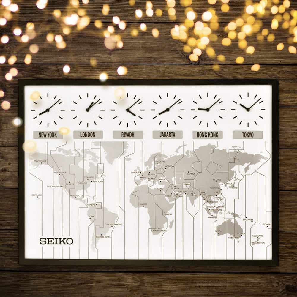Six-City World Time Zone Wall Clock