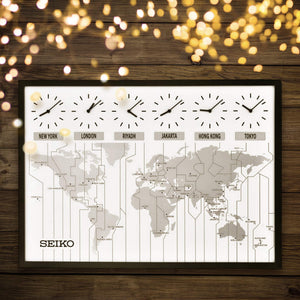 Six-City World Time Zone Wall Clock