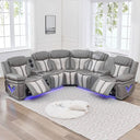 Power Recliner Sectional Sofa with LED Lights & Bass Speakers