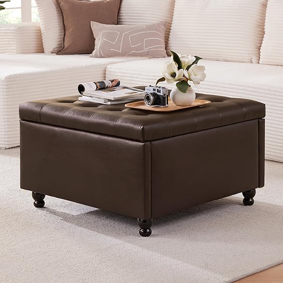 Square Storage Ottoman Coffee Table