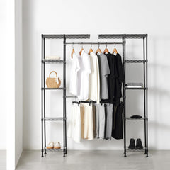 Expandable Metal Hanging Closet Organizer with Shelves