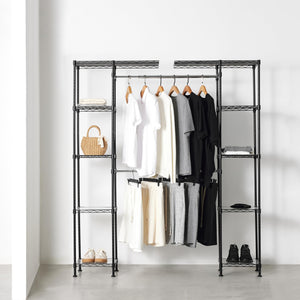 Expandable Metal Hanging Closet Organizer with Shelves