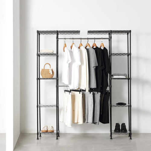 Expandable Metal Hanging Closet Organizer with Shelves