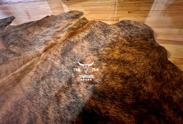 Hair-On Cowhide Area Rug 6x6 Brindle