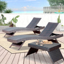 Outdoor Wicker Chaise Lounge Chair