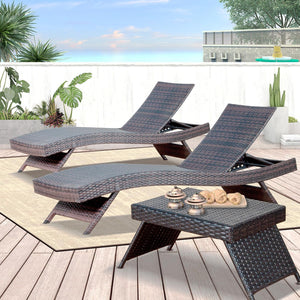 Outdoor Wicker Chaise Lounge Chair